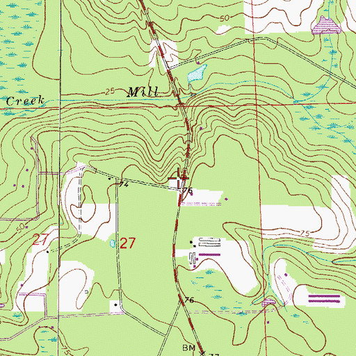 Topographic Map of Nassau County Fire and Rescue Station 90, FL