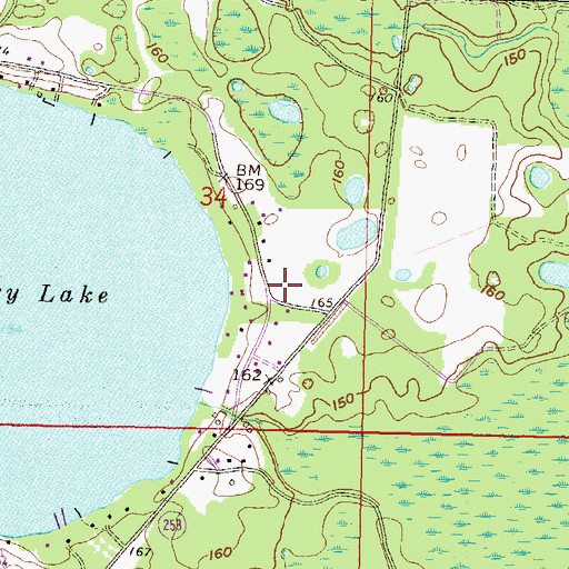 Topographic Map of Cherry Lake Volunteer Fire Department, FL
