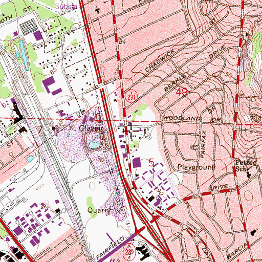 Topographic Map of Pensacola Fire Department Station 2, FL