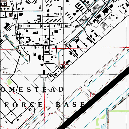 Topographic Map of Homestead Air Reserve Base Fire Department, FL