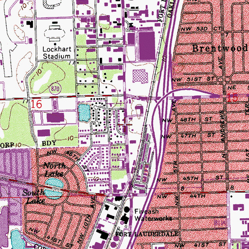 Topographic Map of Oakland Park Fire Rescue Station 20, FL