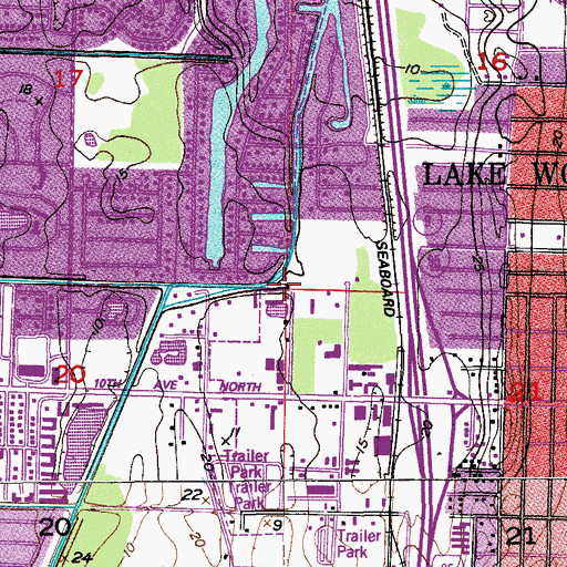 Topographic Map of Lake Worth Fire Rescue Station 93, FL