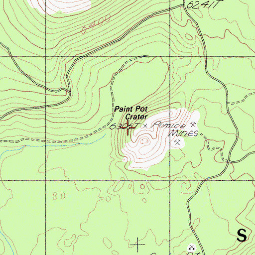 Topographic Map of Paint Pot Crater, CA