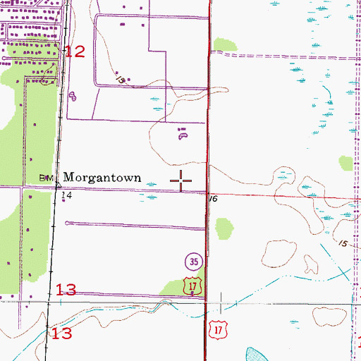 Topographic Map of Charlotte County Fire and Emergency Medical Services Station 16, FL