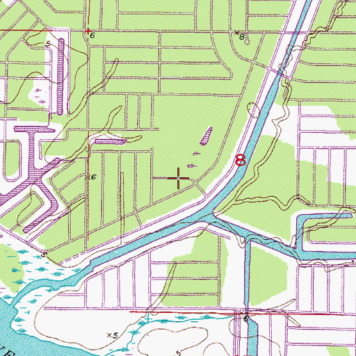Topographic Map of Charlotte County Fire and Emergency Medical Services Station 15, FL