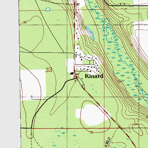 Topographic Map of Kinard Volunteer Fire Department, FL