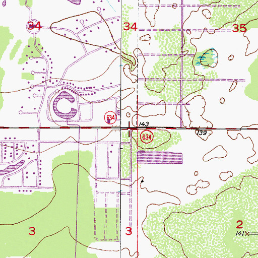 Topographic Map of West Sebring Volunteer Fire Department Station 10, FL