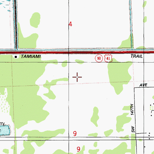 Topographic Map of Miami - Dade County Trail Fire Rescue Station 61, FL
