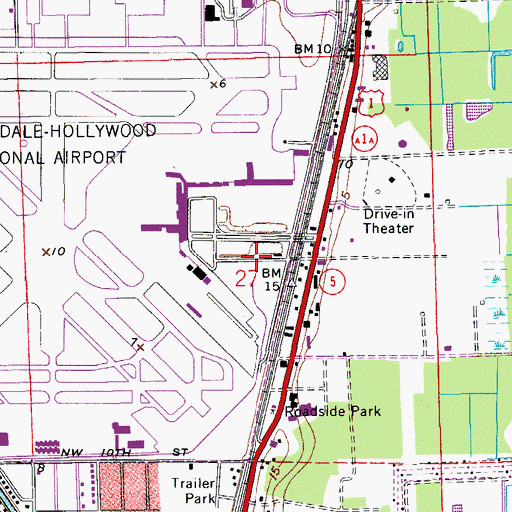 Topographic Map of Broward County Sheriffs Office Department of Fire Rescue and Emergency Services Station 10, FL