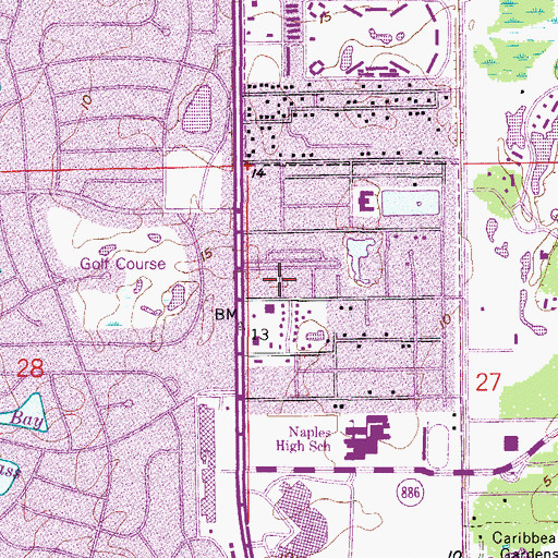 Topographic Map of City of Naples Fire Department Station 2, FL