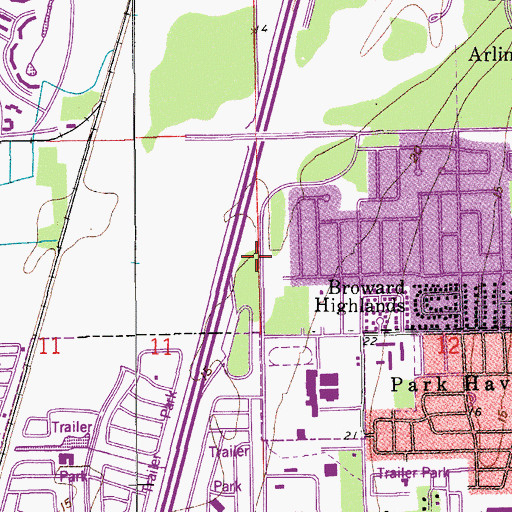 Topographic Map of Deerfield Beach Fire Rescue Station 102, FL