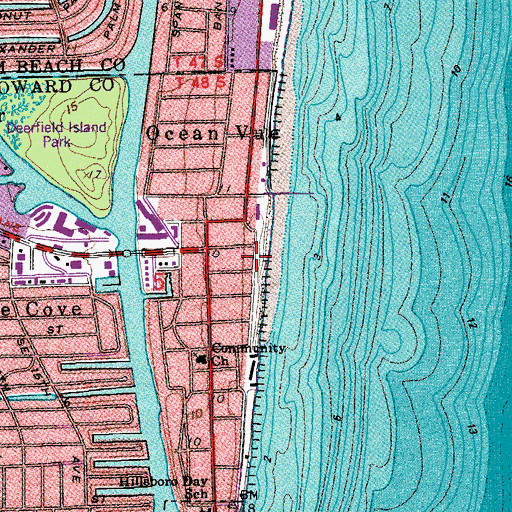 Topographic Map of Deerfield Beach Fire Rescue Station 75, FL