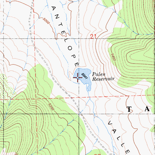 Topographic Map of Palen Reservoir, CA