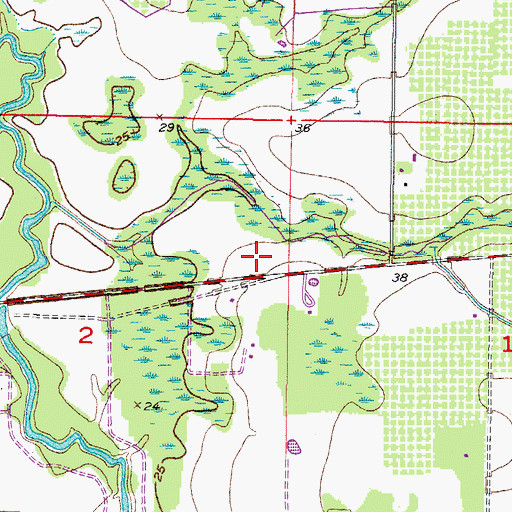 Topographic Map of Desoto County Fire and Rescue Station 4, FL