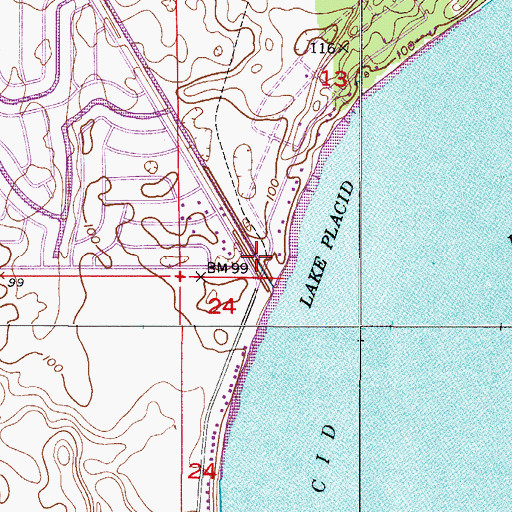 Topographic Map of Placid Lake Volunteer Fire Department Station 39, FL