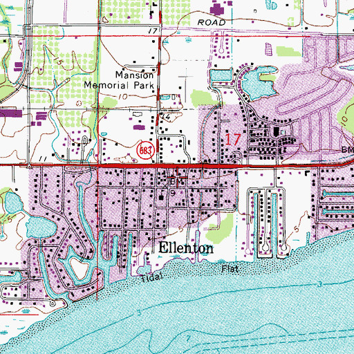 Topographic Map of North River Fire District Station 3, FL