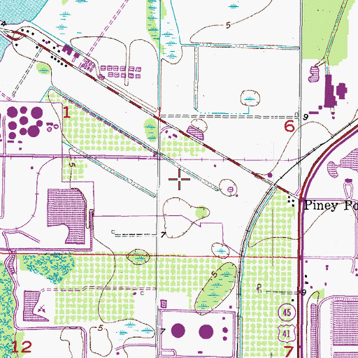 Topographic Map of North River Fire District Station 5, FL
