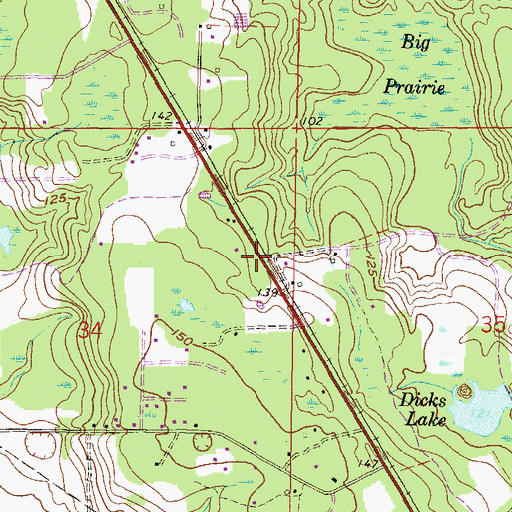 Topographic Map of Suwannee Valley Volunteer Fire Department Station 42, FL