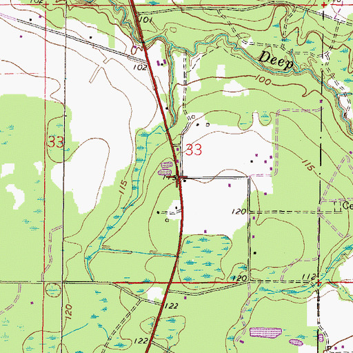 Topographic Map of Deep Creek Volunteer Fire Department Station 41, FL