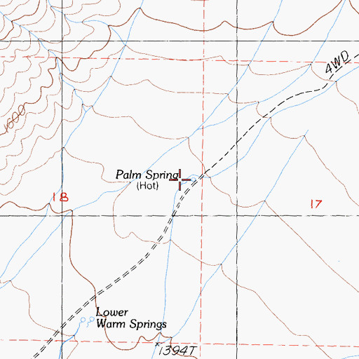 Topographic Map of Palm Spring, CA
