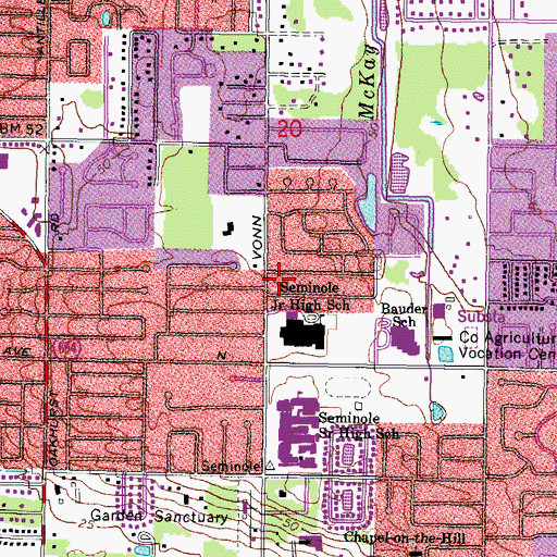 Topographic Map of Seminole Fire Rescue Station 31, FL