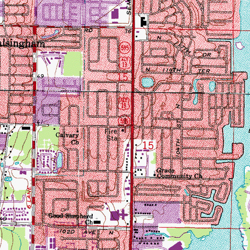 Topographic Map of Seminole Fire Rescue Station 32, FL