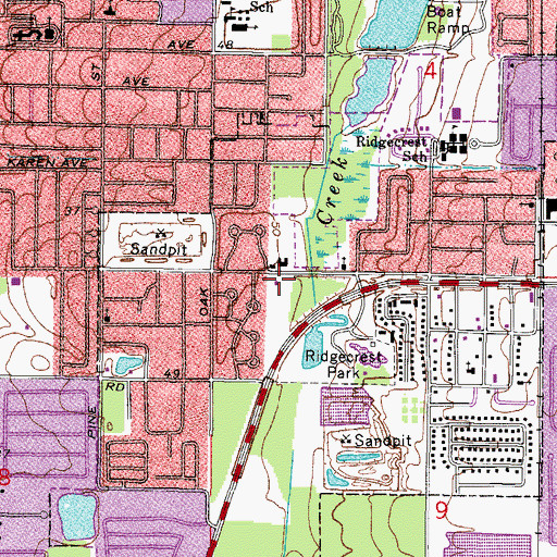 Topographic Map of Largo Fire Rescue Station 39, FL