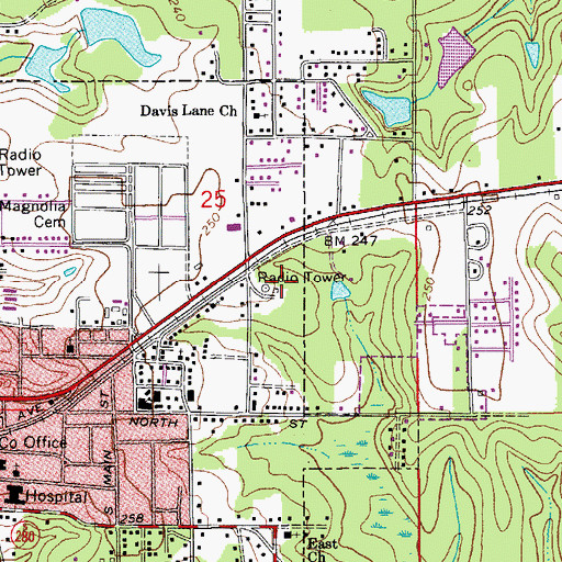 Topographic Map of Walton County Fire Rescue Station 4, FL