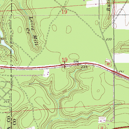 Topographic Map of Walton County Fire Rescue Station 11B, FL