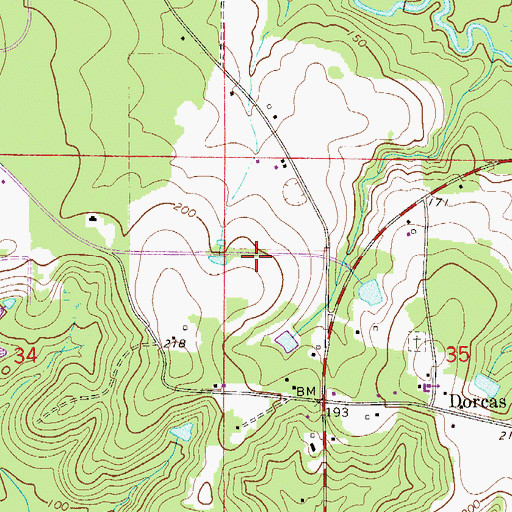 Topographic Map of Dorcas Fire District Station 41, FL
