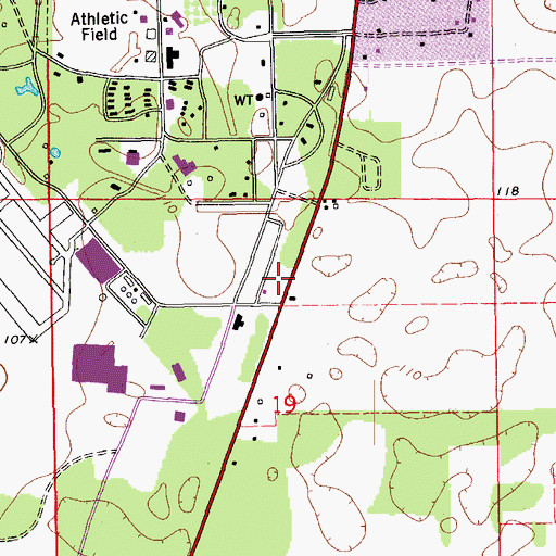 Topographic Map of Jackson County Fire and Rescue Unit Station 1, FL