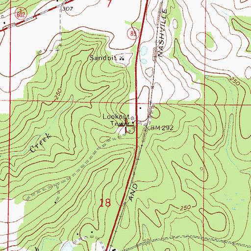 Topographic Map of Almarante Fire District, FL