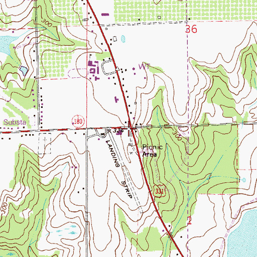 Topographic Map of Walton County Fire Rescue Station 1 - Paxton Fire Station, FL
