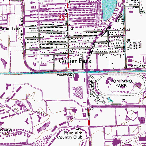 Topographic Map of Pompano Beach Fire Rescue Station 52, FL