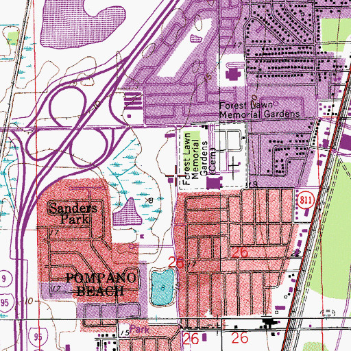 Topographic Map of Pompano Beach Fire Rescue Station 61, FL