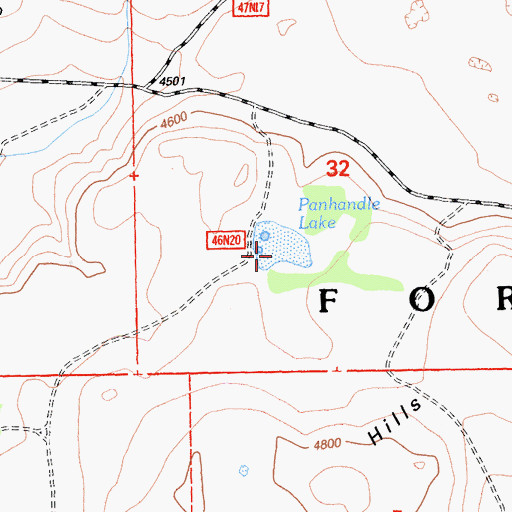 Topographic Map of Panhandle Lake, CA
