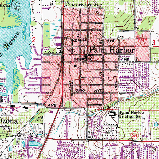 Topographic Map of Palm Harbor Fire and Rescue Station 66, FL