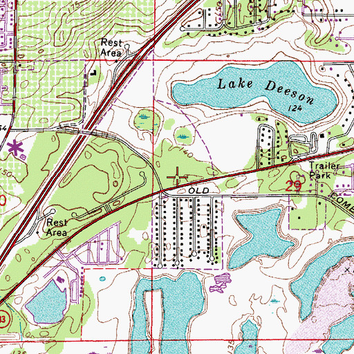 Topographic Map of Lakeland Fire Department Station 6, FL