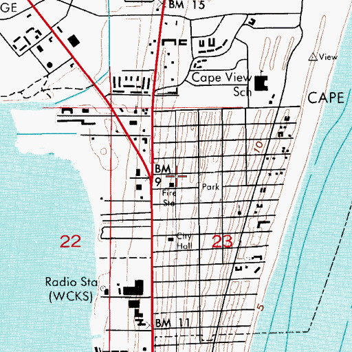 Topographic Map of Cape Canaveral Volunteer Fire Department Station 53, FL