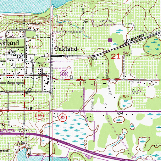 Topographic Map of Orange County Fire/Rescue Station 37, FL