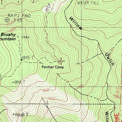Topographic Map of Panther Camp, CA
