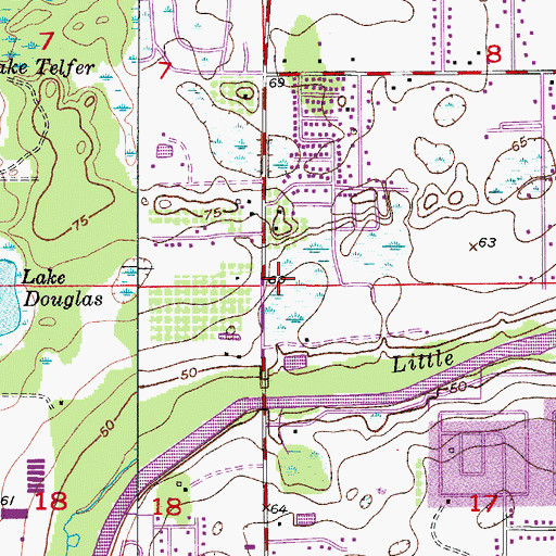 Topographic Map of Orange County Fire Rescue Department Station 67, FL