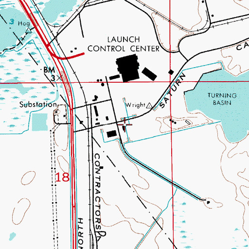 Topographic Map of Kennedy Space Center / Cape Canaveral Air Force Station Fire Station 6, FL
