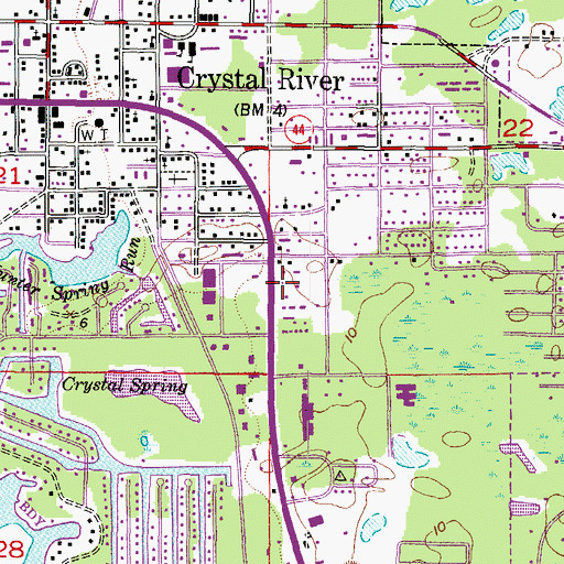 Topographic Map of Crystal River Fire Department Station 2, FL
