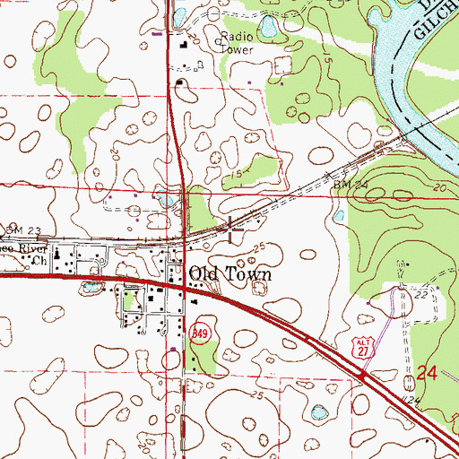 Topographic Map of Dixie County Fire and Rescue Station 21, FL