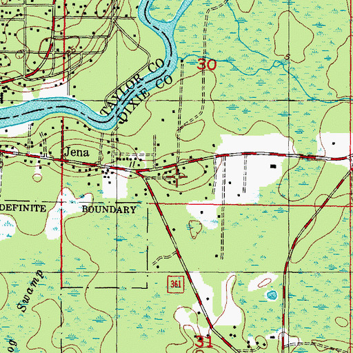 Topographic Map of Dixie County Fire and Rescue Station 51, FL