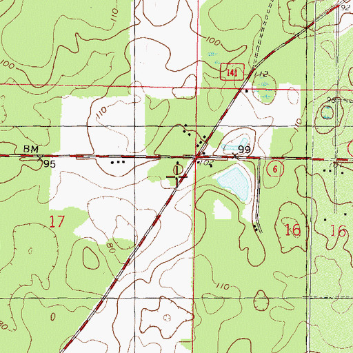 Topographic Map of Hamilton County Fire and Rescue Department Crossroads Station, FL