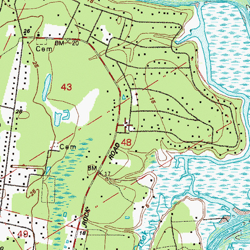 Topographic Map of Yulee Volunteer Fire Department Station 3B, FL