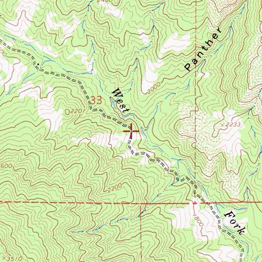 Topographic Map of Panther Canyon, CA