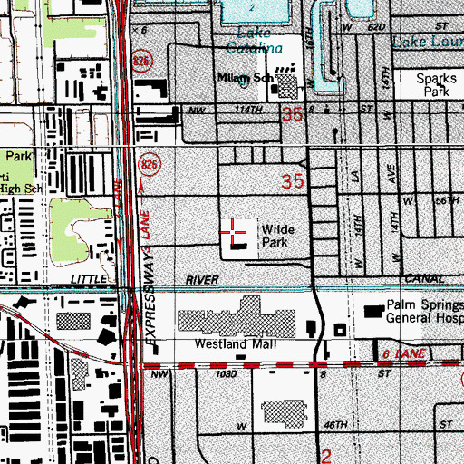 Topographic Map of Hialeah Fire Department Station 8, FL